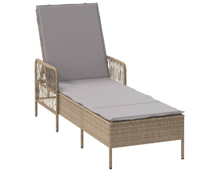 Sonata H Шезлонг с възглавница 1-човек Бежово 157 x 55 x 92см полиратан
