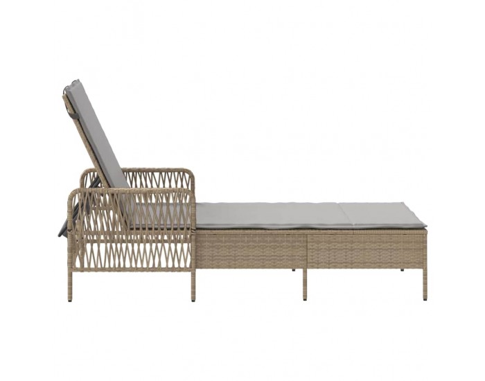 Sonata H Шезлонг с възглавница 1-човек Бежово 157 x 55 x 92см полиратан