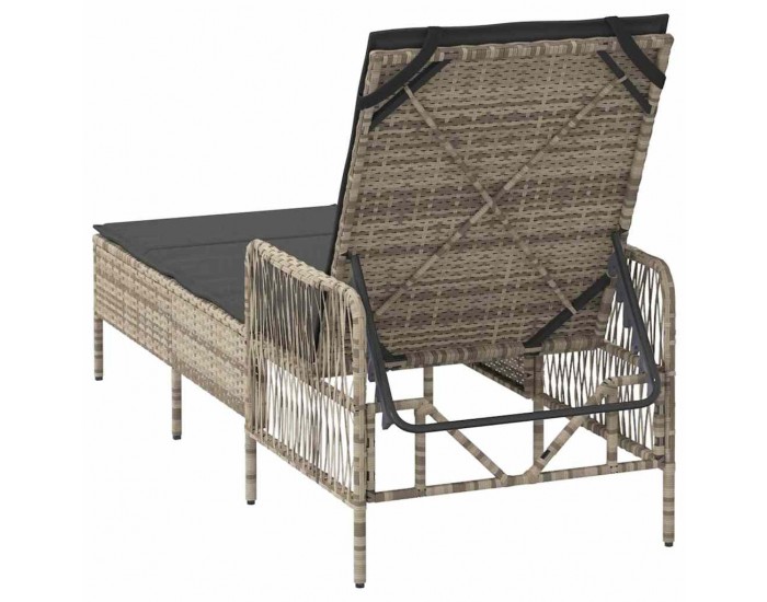 Sonata H Шезлонг с възглавница Светлосиво 157 x 55 x 92см полиратан