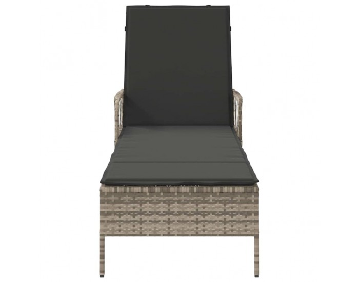 Sonata H Шезлонг с възглавница Светлосиво 157 x 55 x 92см полиратан
