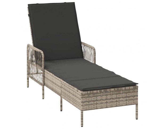Sonata H Шезлонг с възглавница Светлосиво 157 x 55 x 92см полиратан