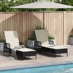 Sonata H Шезлонг с възглавница 2 pcs Черно 35 x 35 x 32см полиратан - Șezlonguri
