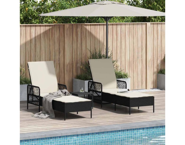 Sonata H Шезлонг с възглавница 2 pcs Черно 35 x 35 x 32см полиратан