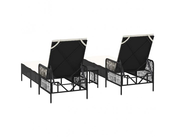Sonata H Шезлонг с възглавница 2 pcs Черно 35 x 35 x 32см полиратан