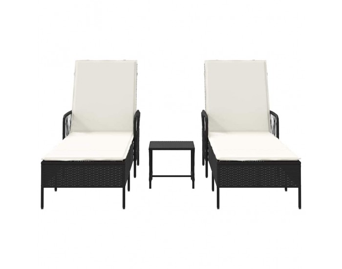 Sonata H Шезлонг с възглавница 2 pcs Черно 35 x 35 x 32см полиратан