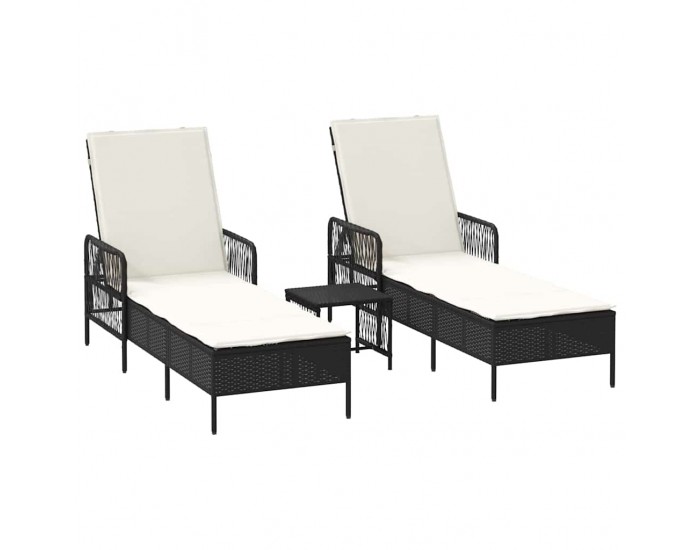 Sonata H Шезлонг с възглавница 2 pcs Черно 35 x 35 x 32см полиратан