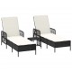 Sonata H Шезлонг с възглавница 2 pcs Черно 35 x 35 x 32см полиратан