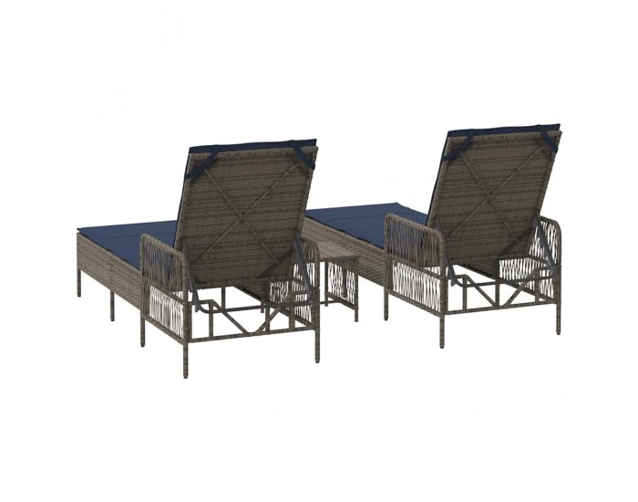 Sonata H Шезлонг с възглавница 2 pcs Сив 35 x 35 x 32см полиратан
