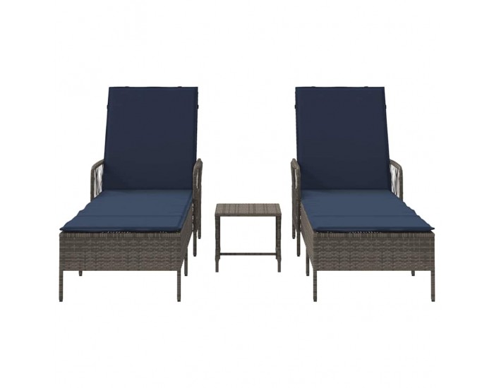 Sonata H Шезлонг с възглавница 2 pcs Сив 35 x 35 x 32см полиратан