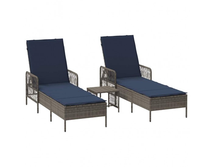 Sonata H Шезлонг с възглавница 2 pcs Сив 35 x 35 x 32см полиратан