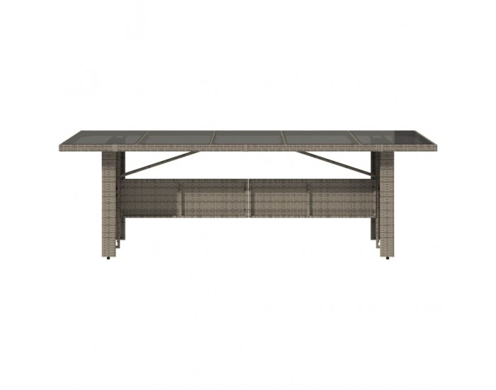 Sonata H Градинска маса със стъклен плот сива 240x90x75 см полиратан