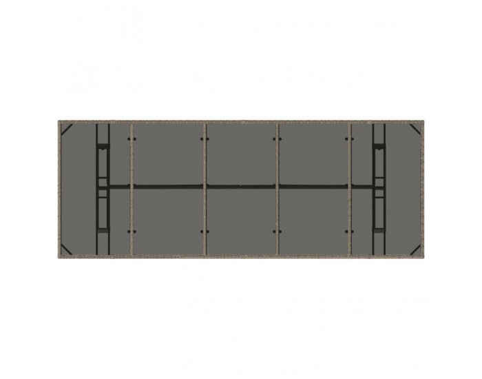 Sonata H Градинска маса със стъклен плот сива 240x90x75 см полиратан