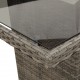 Sonata H Градинска маса със стъклен плот сива 240x90x75 см полиратан