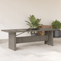 Sonata H Градинска маса със стъклен плот сива 240x90x75 см полиратан - Mese de grădină