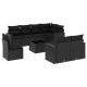 Sonata Set mobilier de grădină cu perne, 9 piese, negru, poliratan