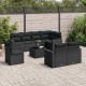 Sonata Set mobilier de grădină cu perne, 9 piese, negru, poliratan