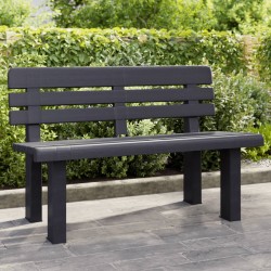 Sonata H Градинска пейка, антрацит, 110x52x71 см, полипропилен - Canapele și bănci de grădină