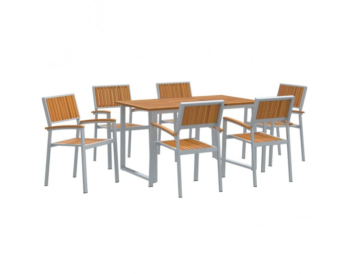 Sonata H Комплект за хранене в градината 7 pcs сиво и кафяво