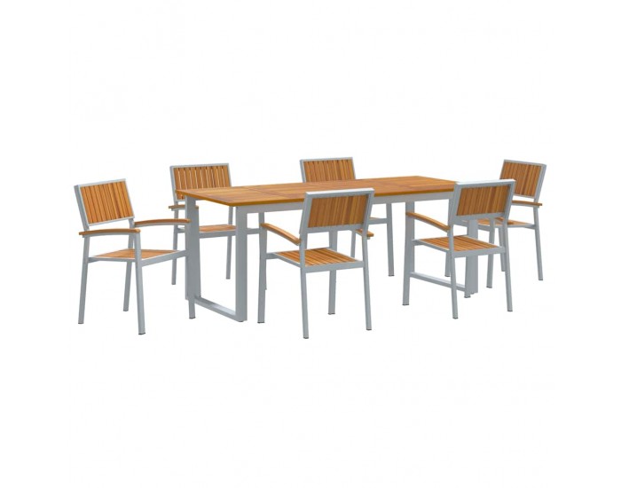 Sonata H Комплект за хранене в градината 7 pcs сиво и кафяво