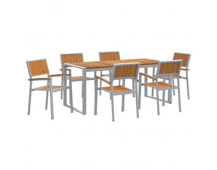 Sonata H Комплект за хранене в градината 7 pcs сиво и кафяво