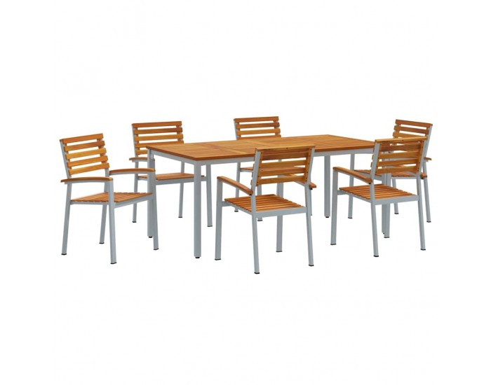 Sonata H Комплект за хранене в градината 7 pcs сиво и кафяво
