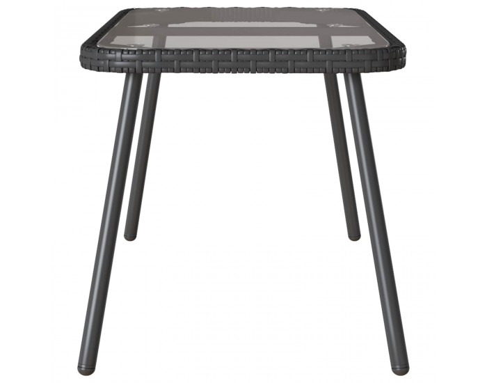 Sonata H Масичка за кафе Черно 90 x 45 x 43 см Поли ротанг, стъкло