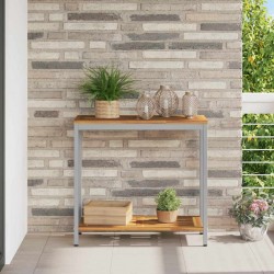Sonata H Външна маса със съхранение Естествено и сиво 80 x 35 x 75 cm - Mese de grădină