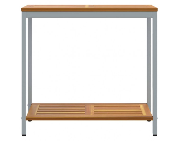 Sonata H Външна маса със съхранение Естествено и сиво 80 x 35 x 75 cm