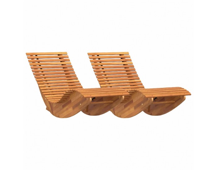 Sonata H Люлеещи се шезлонги 2 pcs Кафяво 154 x 60 x 74 см