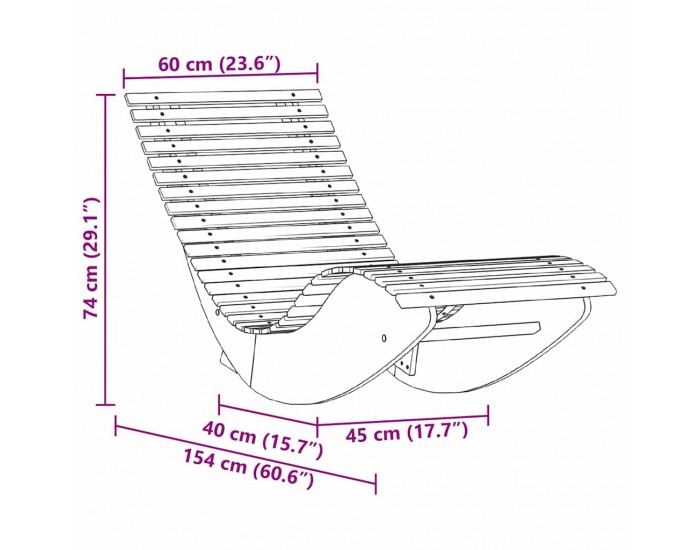 Sonata H Люлеещи се шезлонги 2 pcs Кафяво 154 x 60 x 74 см
