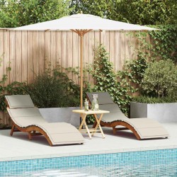 Sonata H Шезлонг 2 pcs Бяло 184 x 55 x 64 см Масивна акациева дървесина - Șezlonguri