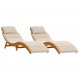 Sonata H Шезлонг 2 pcs Бяло 184 x 55 x 64 см Масивна акациева дървесина