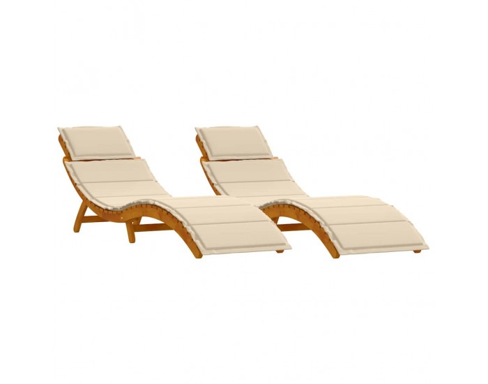 Sonata H Шезлонг с възглавница 2-човек 2 pcs Бежово 184 x 55 x 64 см
