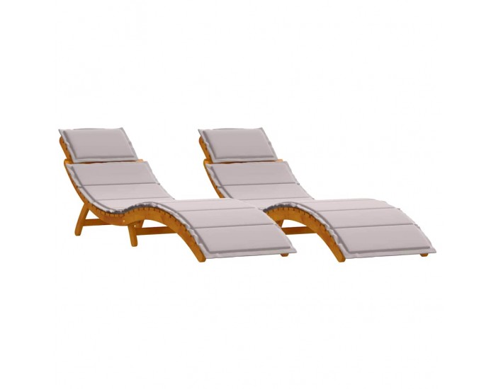 Sonata H Шезлонг 2 pcs Таупе 184 x 55 x 64 см Масивна акациева дървесина