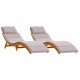 Sonata H Шезлонг 2 pcs Таупе 184 x 55 x 64 см Масивна акациева дървесина