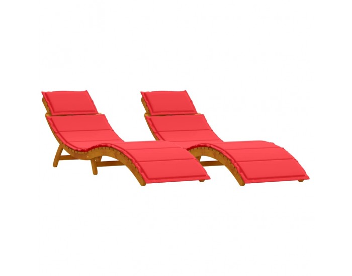 Sonata H Шезлонг с възглавница 2-човек 2 pcs Червено 184 x 55 x 64 см