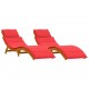 Sonata H Шезлонг с възглавница 2-човек 2 pcs Червено 184 x 55 x 64 см