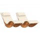 Sonata H Шезлонг с възглавница 2-човек 2 pcs Кафяво 60 x 154 x 74 см