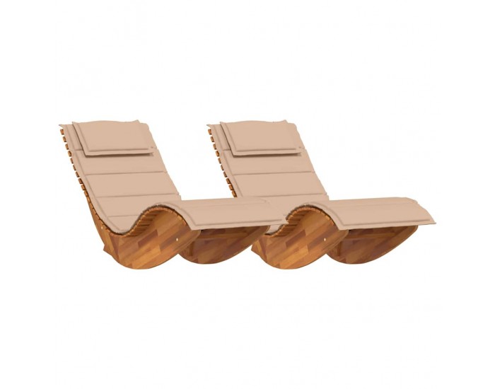 Sonata H Шезлонг с възглавница 2-човек 2 pcs Кафяво 60 x 154 x 74 см