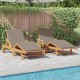 Sonata H Шезлонг 2 pcs Таупе 200 x 67 x 84cm Масивна акациева дървесина