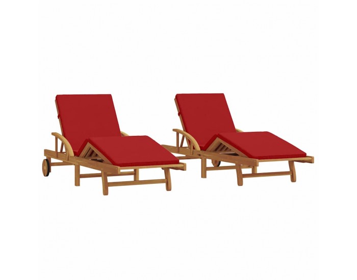 Sonata H Шезлонг с възглавница 2-човек 2 pcs Червено 200 x 67 x 84cm