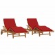 Sonata H Шезлонг с възглавница 2-човек 2 pcs Червено 200 x 67 x 84cm