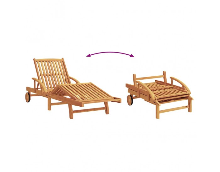 Sonata H Шезлонг 2 pcs Бежово 40 x 40 x 40cm Масивна акациева дървесина