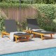 Sonata H Шезлонг 2 pcs Кафяво 63 x 199 x 85см Масивна акациева дървесина