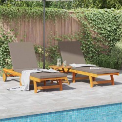 Sonata H Шезлонг 2 pcs Кафяво 63 x 199 x 85см Масивна акациева дървесина - Șezlonguri