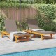 Sonata H Шезлонг 2 pcs Кафяво 63 x 199 x 85см Масивна акациева дървесина