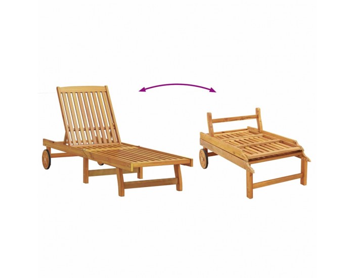 Sonata H Шезлонг 2 pcs Кафяво 63 x 199 x 85см Масивна акациева дървесина