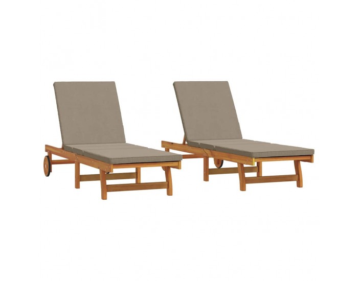 Sonata H Шезлонг 2 pcs Кафяво 63 x 199 x 85см Масивна акациева дървесина
