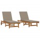 Sonata H Шезлонг 2 pcs Кафяво 63 x 199 x 85см Масивна акациева дървесина