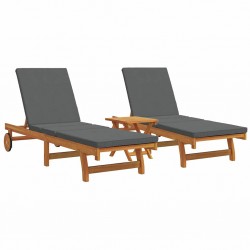 Sonata H Шезлонг 3 pcs Кафяво 40 x 40 x 40cm Масивна акациева дървесина - Șezlonguri